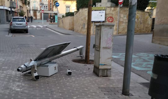 Acte vandàlic a una càmera de vigilància a Sant Vicenç