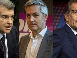 Els tres candidats a la presidència de l'FC Barcelona