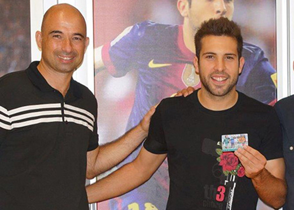 Andrés Manzano i Jordi Alba, actualment a l'FC Barcelona