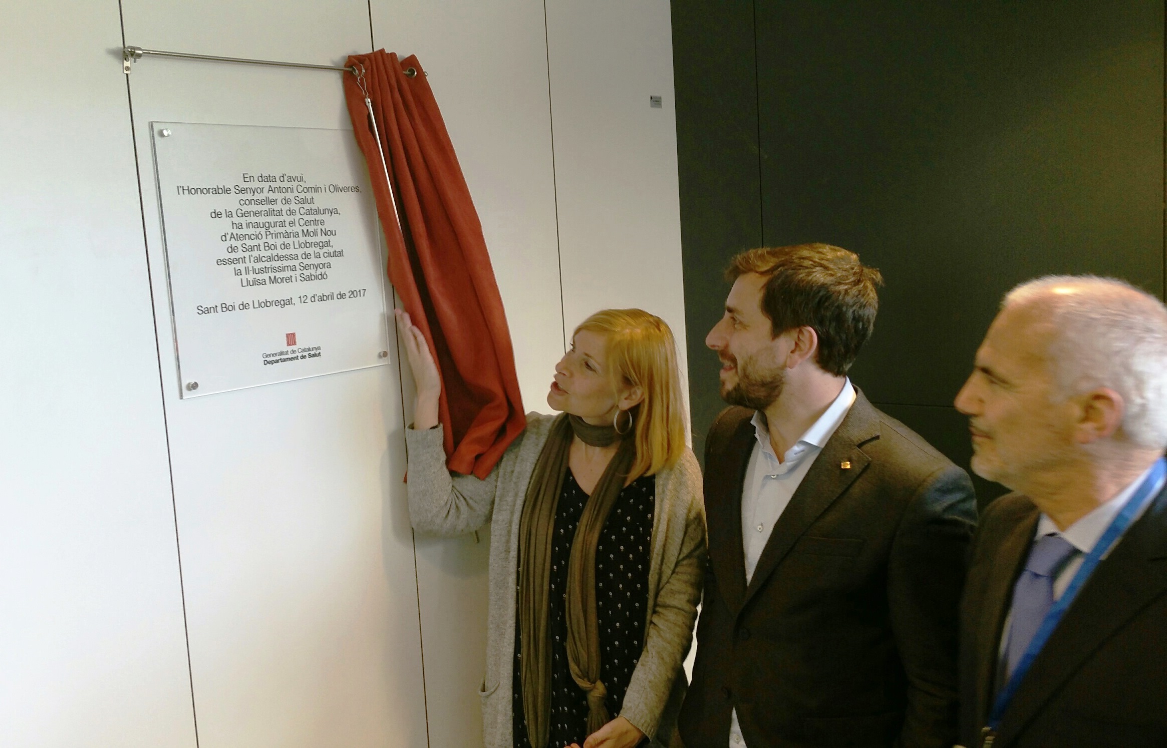 El conseller de Salut, Antoni Comín, va inaugurar ahir a la tarda el nou Centre d’Atenció Primària (CAP) Molí Nou, a Sant Boi de Llobregat