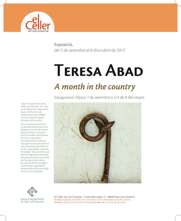 CULTURA: Exposició al Celler de Can Ginestar de Sant Just amb peces de Teresa Abad