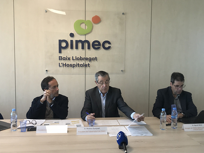 L’acte ha comptat amb la participació del president de PIMEC Baix Llobregat-L’Hospitalet, Joan Soler, i del director de l’Observatori de PIMEC, Modest Guinjoan