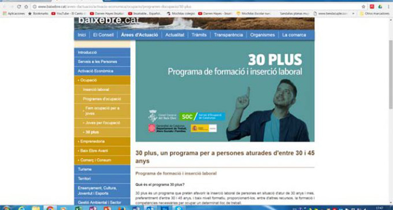 AEBALL (l'Associació Empresarial de L'Hospitalet i el Baix Llobregat) ha posat en marxa per segon any consecutiu el programa "30 PLUS"
