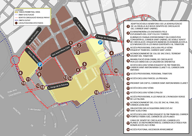 Planol afectacions per inici Obres M 650