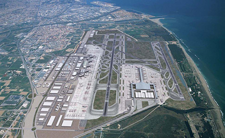 imagen aerea del aeropuerto de barcelona el prat