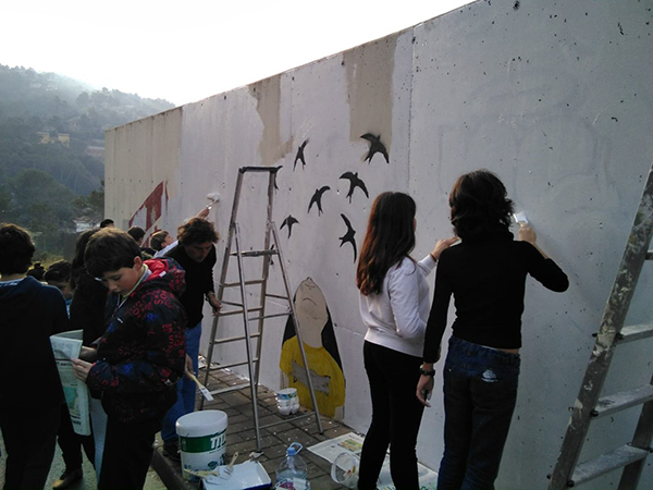 Un mural reivindicatiu a Torrelles de Llobregat