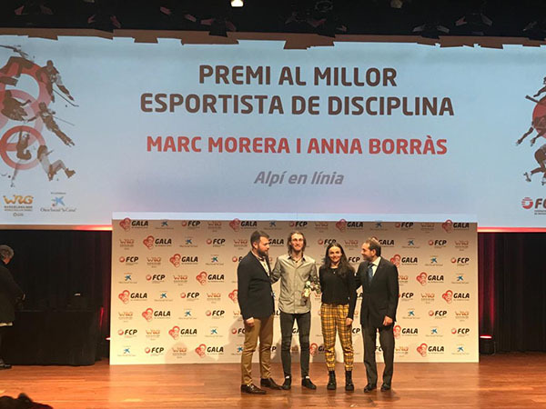 ESPORTS (PATINATGE): Els cervellonencs Anna Borràs i Marc Morera, premiats a la Gala del Patinatge Català 2019
