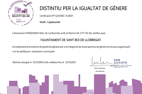 SOCIETAT: Distintiu internacional a Sant Boi com a municipi capdavanter en la lluita per la igualtat
