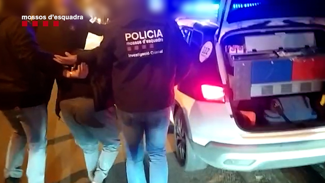 Moment de la detació pels Mossos d'Esquadra