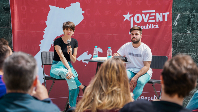 La diputada al Congrés dels Diputats, Marta Rosique, i el portaveu local, Miguel Ángel López