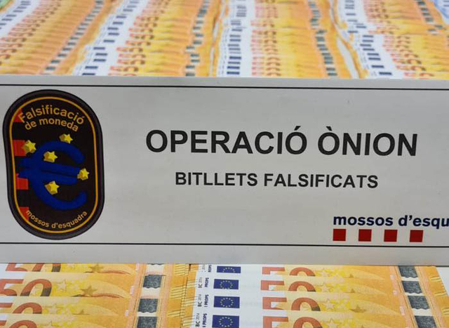 Van intervenir més de 41.000 euros falsos en bitllets de 20, 50 i 100 euros