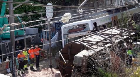 El tren de mercaderies accidentat a Sant Boi circulava massa ràpid