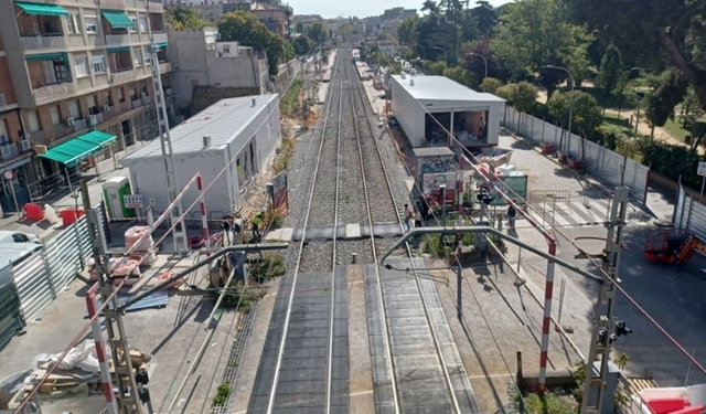 Obres del soterrament de les vies del tren de Sant Feliu de Llobregat