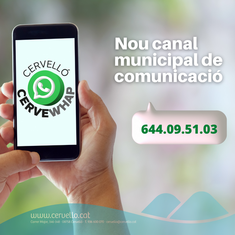 TECNOLOGIA: Cervelló estrena CerveWhap!, el nou canal municipal de WhatsApp