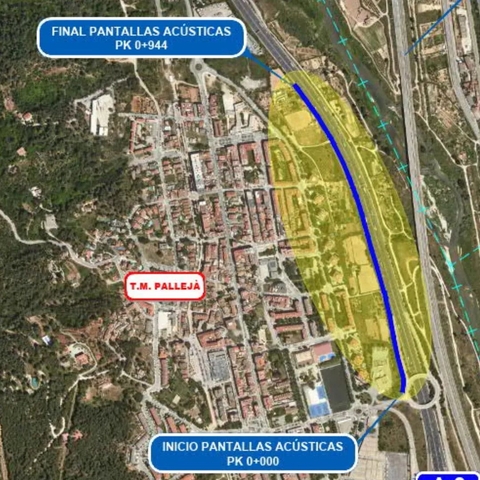  SOCIETAT: Arrenca a Pallejà l’execució de les pantalles acústiques i vegetals a l’A-2 