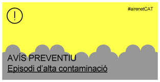 MEDI AMBIENT: Nou avís preventiu d’episodi de contaminació atmosfèrica per partícules (PM10)