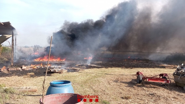 SUCCESSOS: Un incendi a Viladecans crema 500 m2 de matolls i una barraca d’hort al Parc Agrari