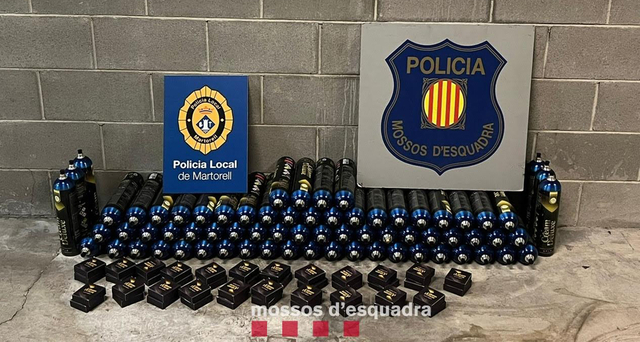 Detenen tres homes que transportaven òxid nitrós en un control de pas