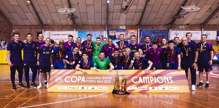 Barça i Les Corts UBAE, campions de la Copa Catalunya de futbol sala