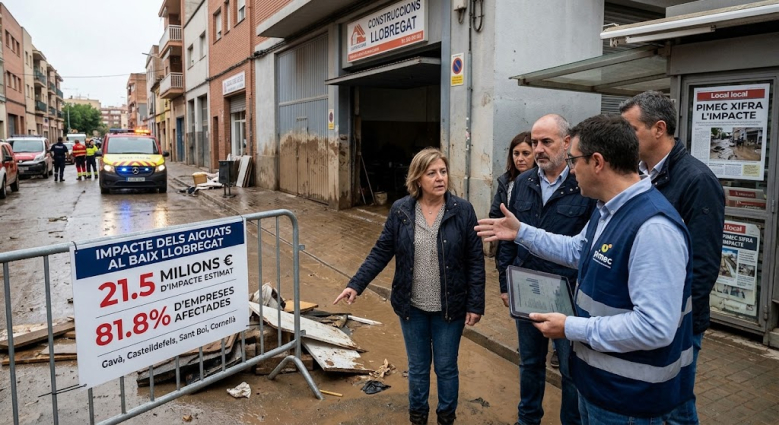 Els aiguats deixen un impacte econòmic de 21,5 milions d’euros a les empreses del Baix Llobregat