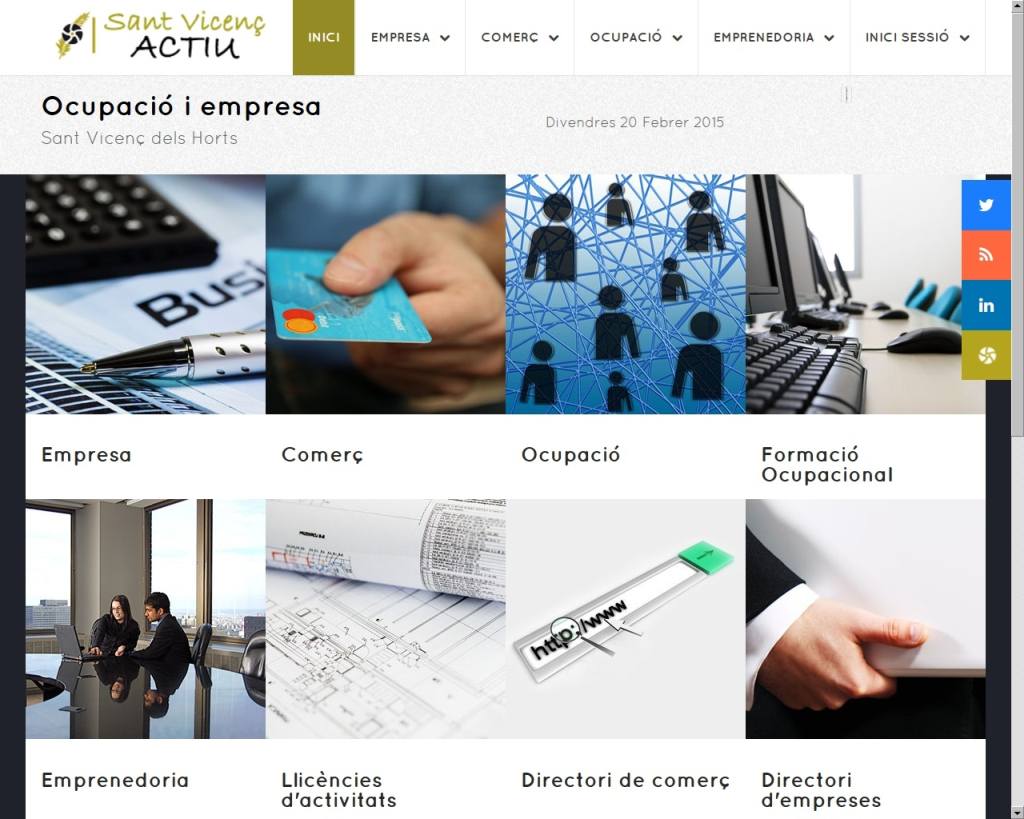 Nova web del departament d'Ocupació i Empresa de l’ajuntament de Sant Vicenç