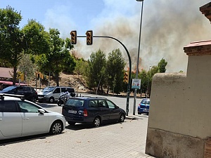 Imatge de l'incendi al municipi santboià