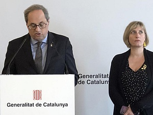 Quim Torra, president de la Generalitat, i Alba Vergés, consellera de Salut