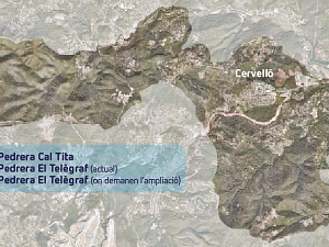 Mapa explicatiu de les dues pedreres de Cervelló