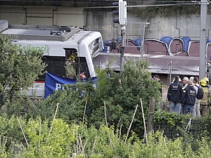 Imatge de l'accident de ferrocarril a Sant Boi de Llobregat