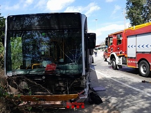 Estat de l'autobús interurbà després de l'accident